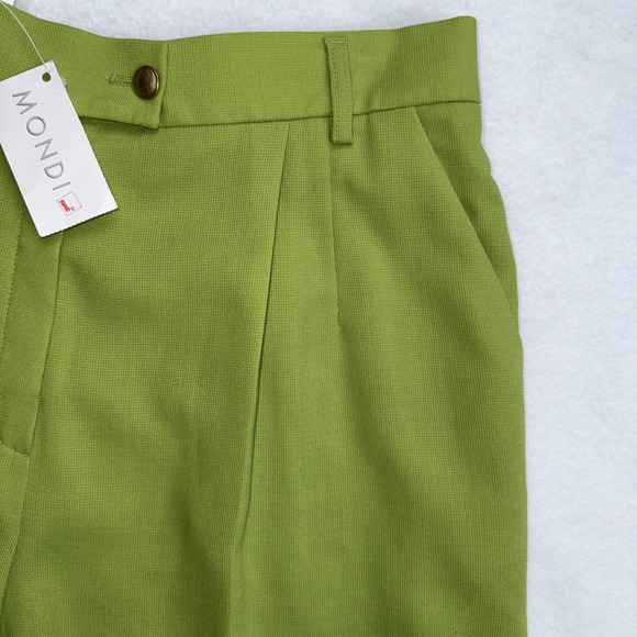 MONDI Pleated Womens Casual Shorts Kelly Green Polyester Size 42 - Picture 3 of 10